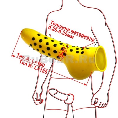 NL0015 Латексный чехол реалистичный с пупырями