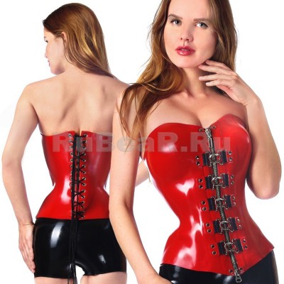 XL0233 Корсет на молнии высокий бесшовный на молнии с 5-ю застёжками бесшовный одноцветный