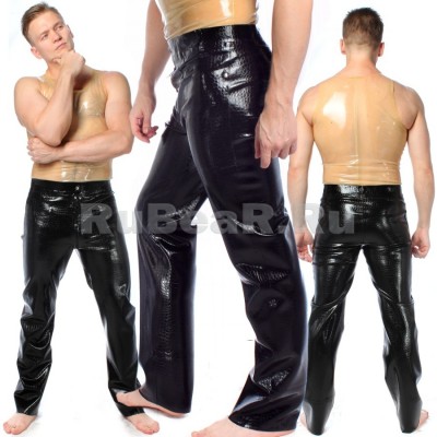 PA2642 Брюки из текстурного латекса
