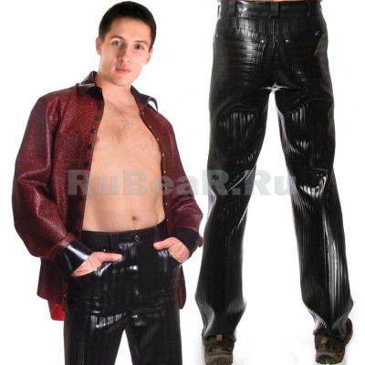 PA2658 Джинсы  мужские из текстурного латекса