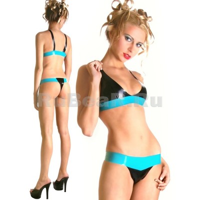 KA1006 Латексные трусы-стринг двухцветные